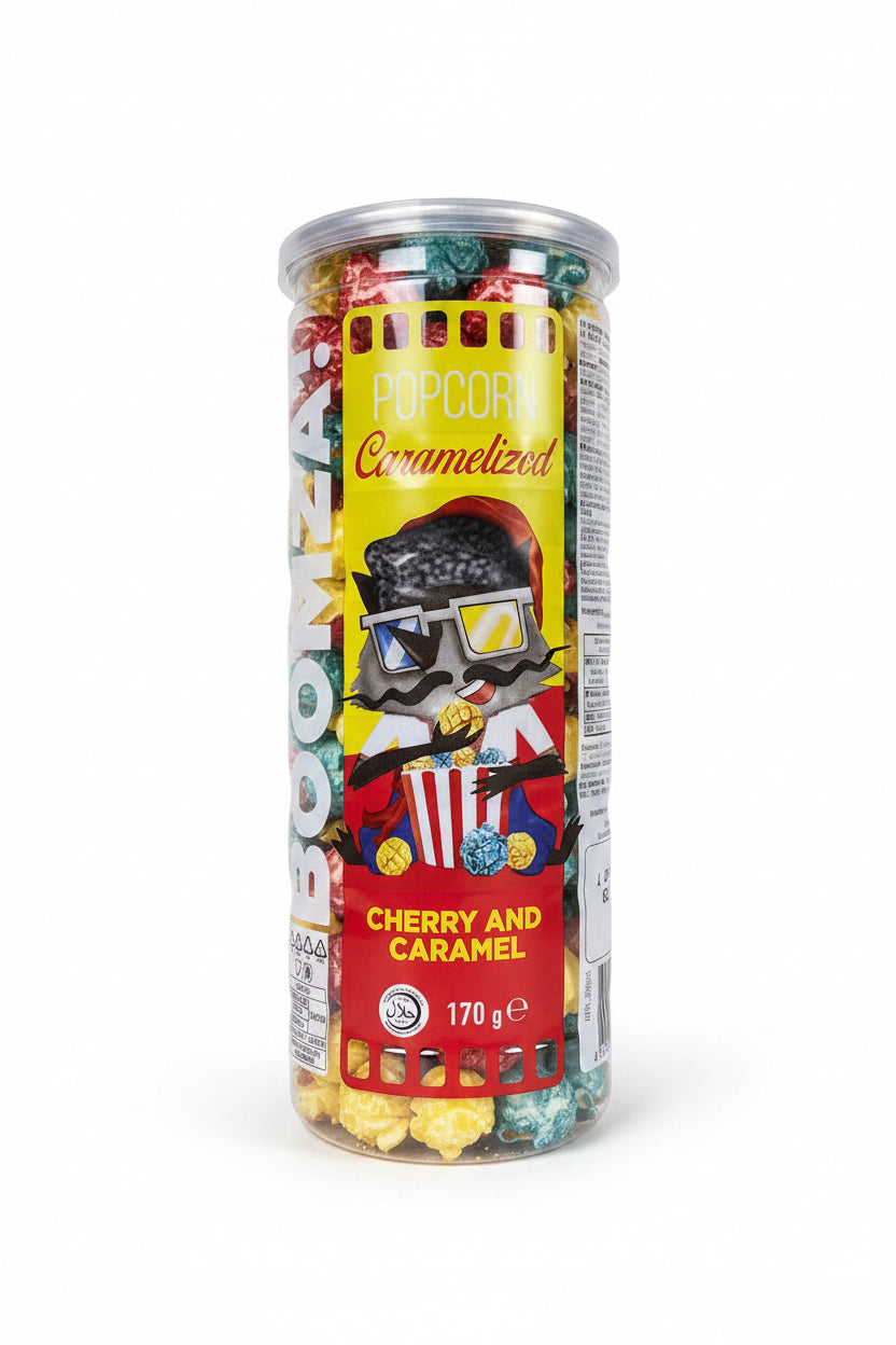 Boomza Cherry and Caramelized Popcorn 170g (HALAL) 🍓