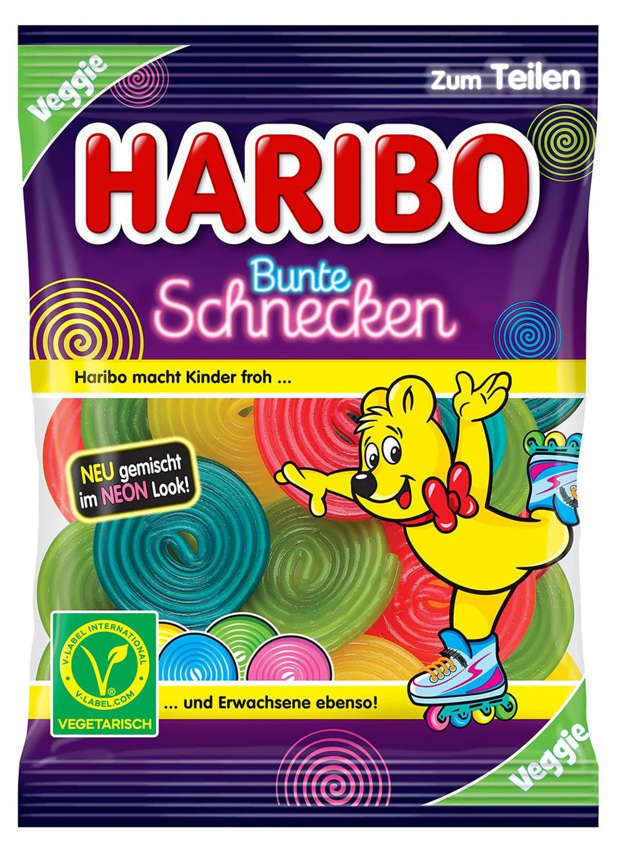 HARIBO Bunte Schnecken Vegetarisch – 160g 🐌🌈