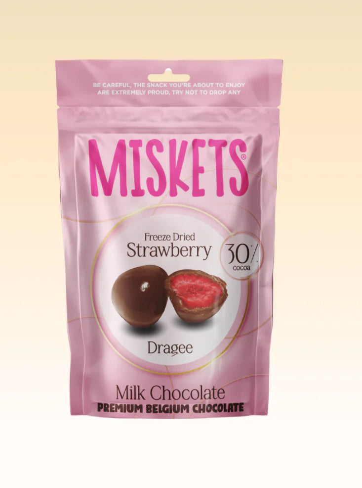 Miskets Dark Chocolate Coated Freeze Dried Strawberry 80g