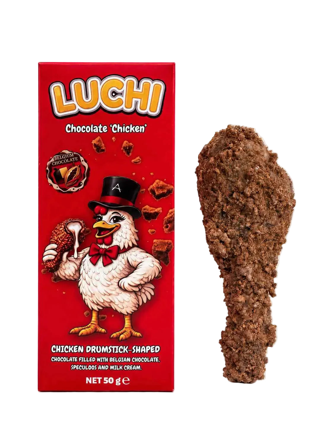 Luchi Milk Cream Filled Chicken Chocolate 50g