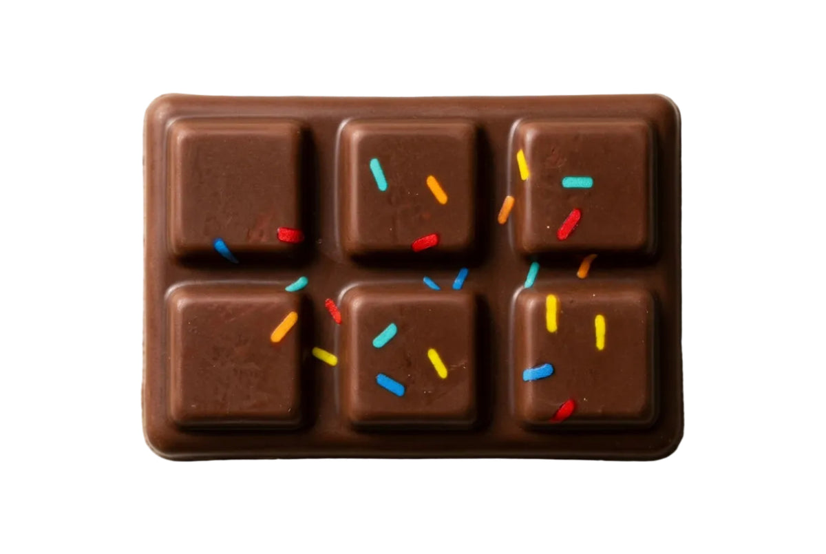 Schokoladentafel Squishy – Schoggi-Look mit bunten Streuseln 🍫