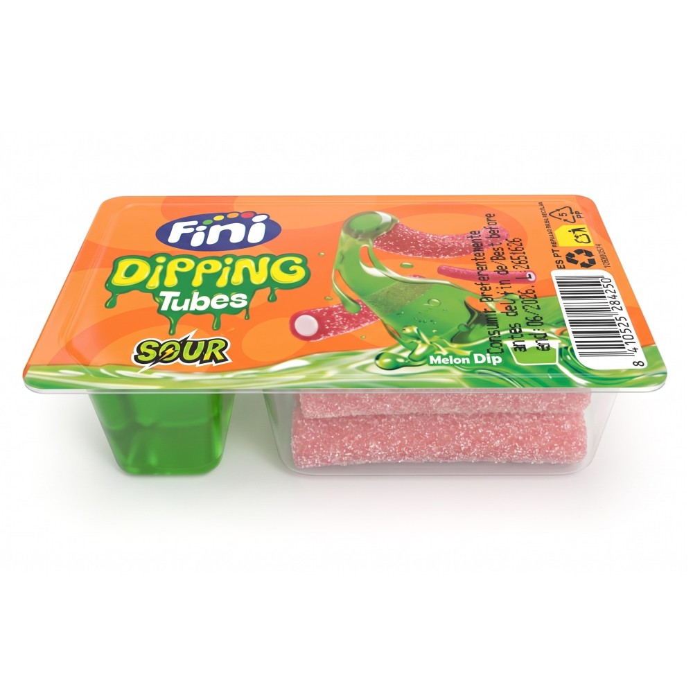 Fini Dipping Melón Tubes Sour – 1 Stück 🍈🍓