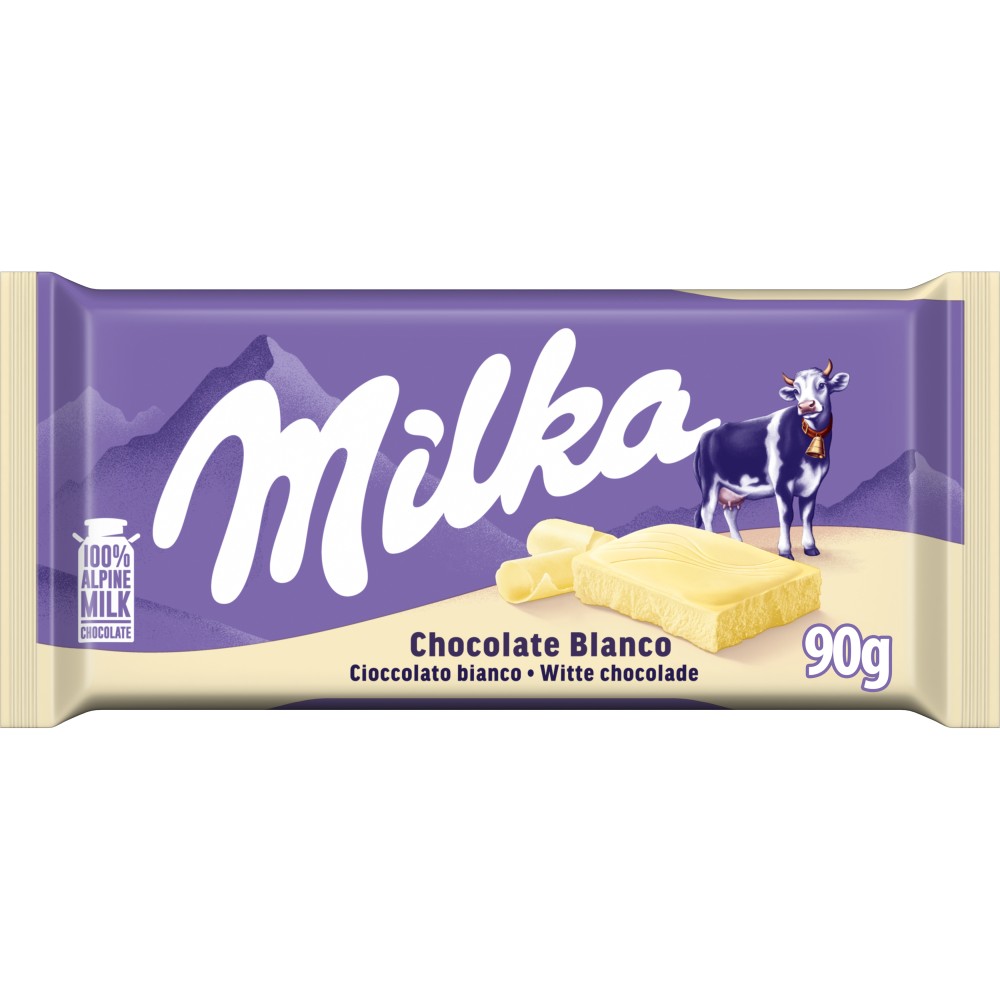 MILKA TABLETAS 90gr CHOCO BLANCO 24u