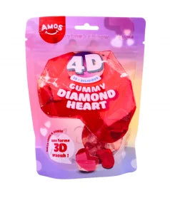 AMOS 4D Gummy Diamond Heart – Fruchtgummi in Diamant-Herzform 💗