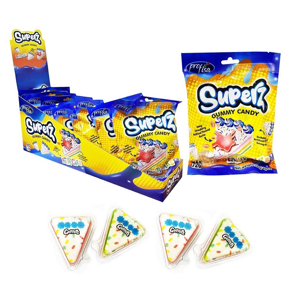SuperZ Party Cake – Gefüllte Fruchtgummis 72g 🍰🍓