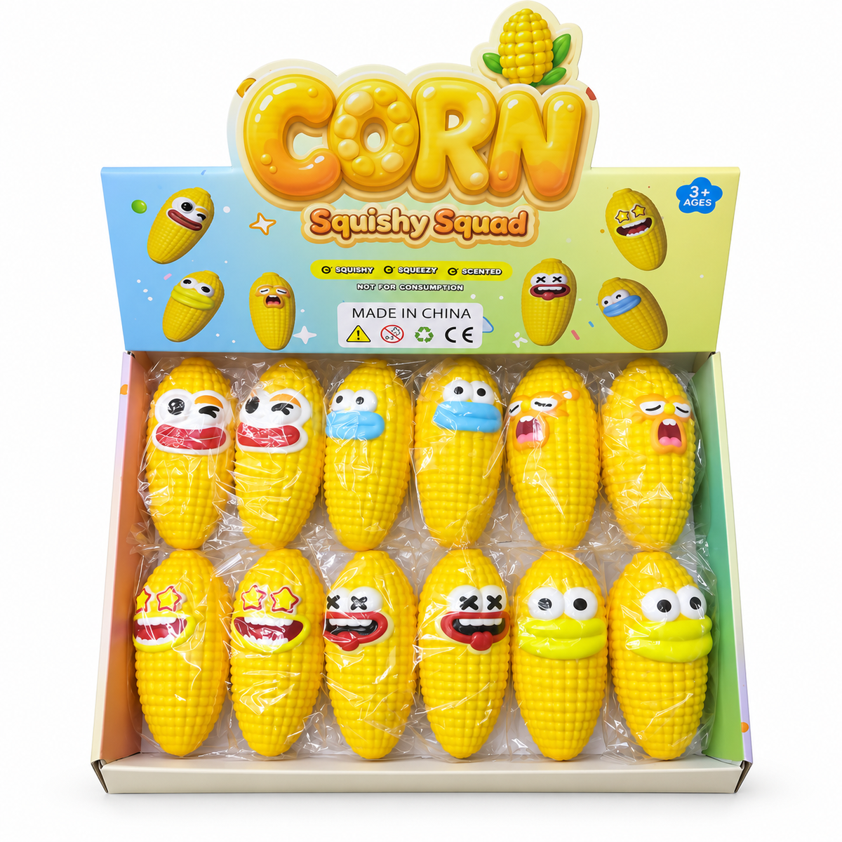 Corn Squishy – Knetspass mit lustigen Gesichtern 🌽😄