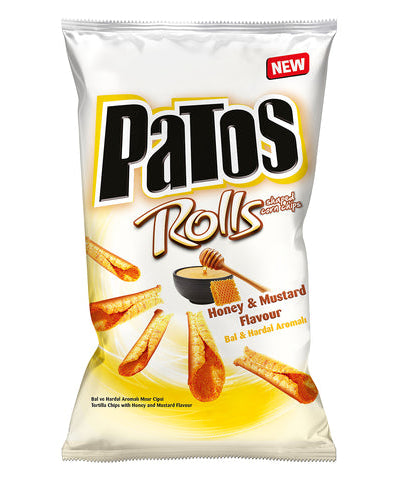 Patos Rolls Honey & Mustard – Honig-Senf-Mais-Snack, 90 g 🍯