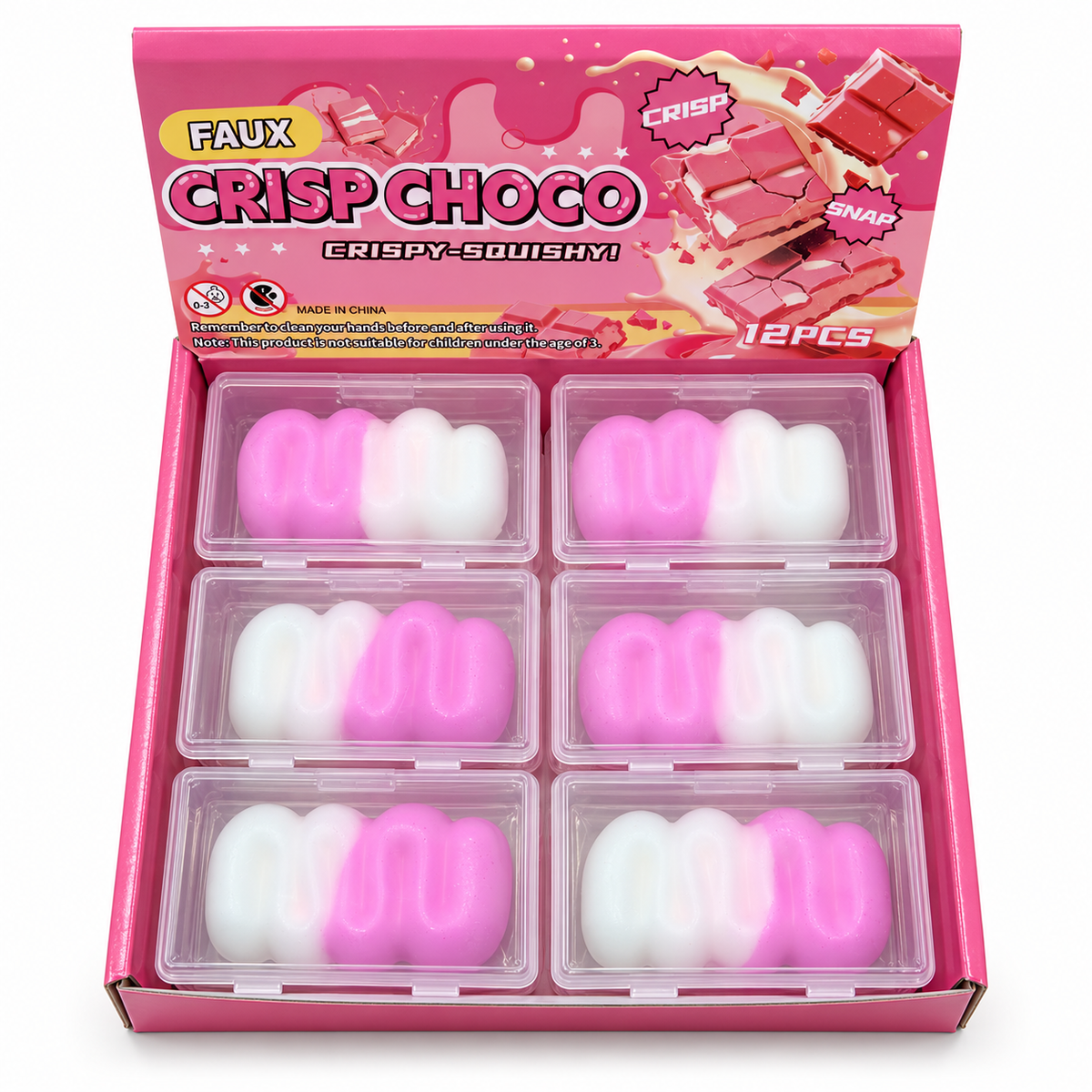 Crispy Twist Squishy – Verspielter Knisterspass 💗🤍