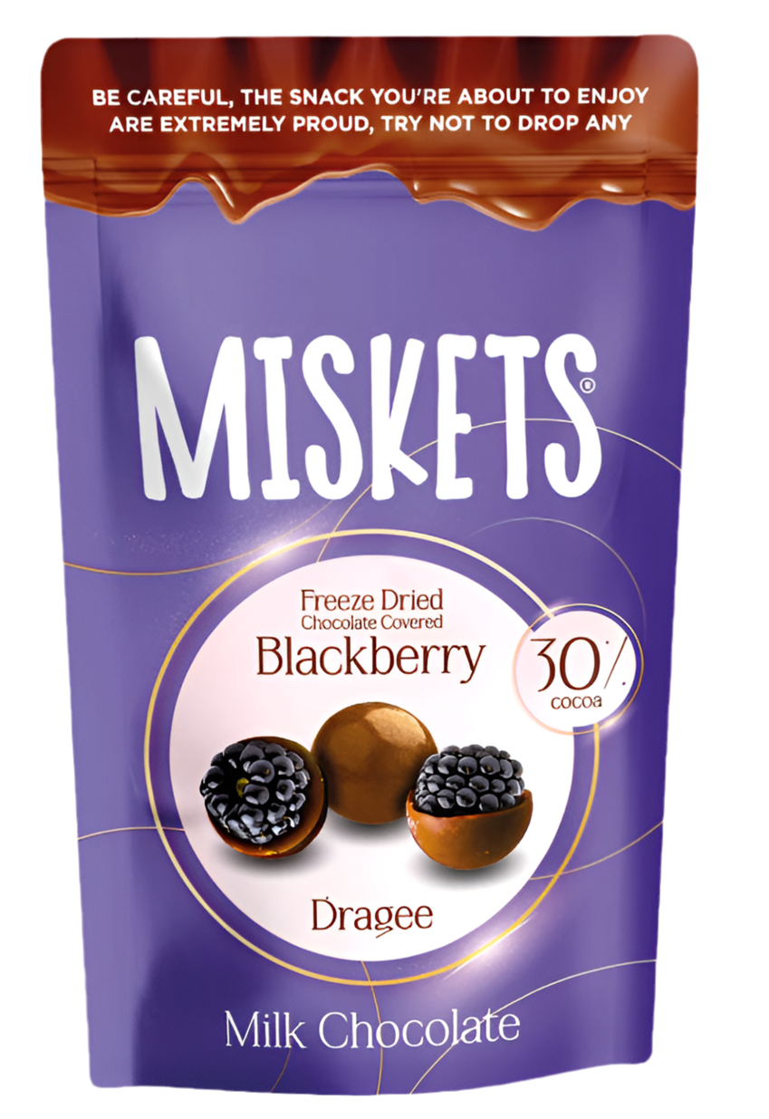 Miskets Milk Chocolate Coated Freeze Dried Blackberry 80g