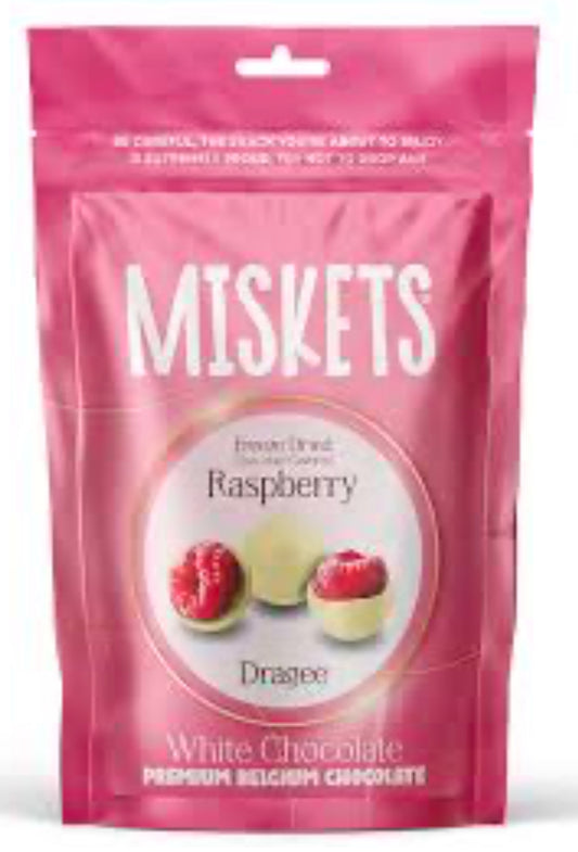 Miskets White Chocolate Coated Freeze Dried | Raspberry 80g