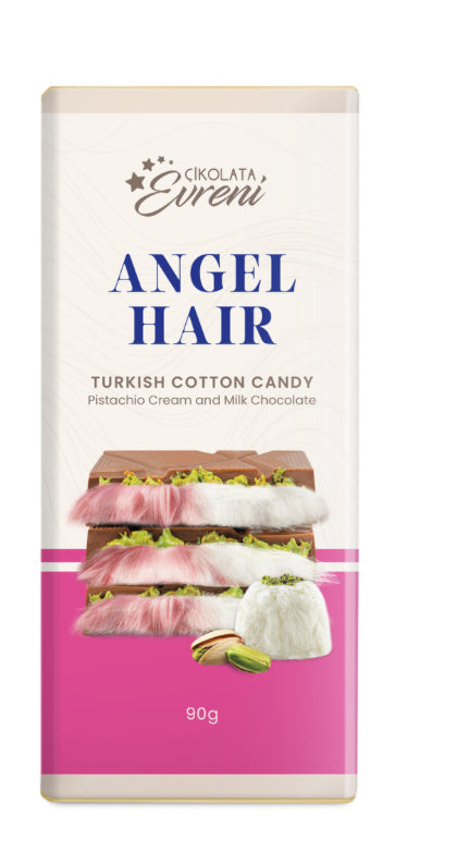 Angel Hair Turkish Cotton Candy, Pistachio Cream and Milk Chocolate 90g