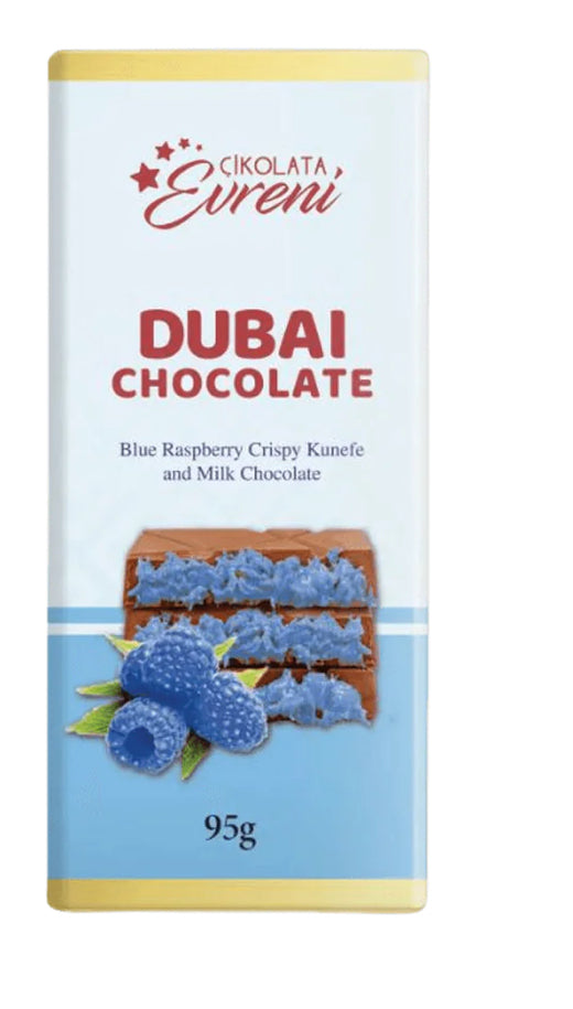 Eureni Dubai Blue Raspberry Crispy Kunefe and Milk Chocolate 95g
