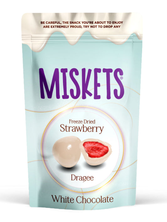 Miskets White Chocolate Coated Freeze Dried Strawberry 80g