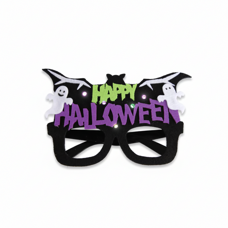 Happy Halloween Brille Grün-Lila LED