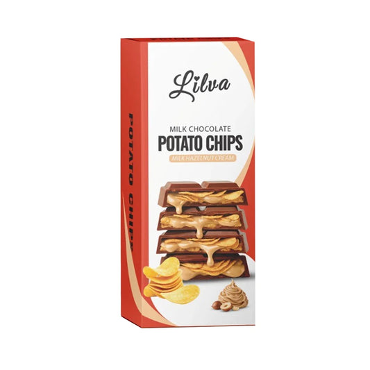 Lilva Potato Chips – Milk Chocolate Milk Hazelnut Cream Flavor (90g) 🥛🍫🌰🥔