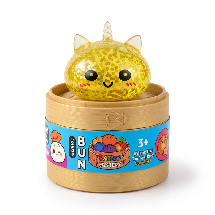 Dumpling Rainbow Mystery Einhorn Squishy Bun – Glitter Edition