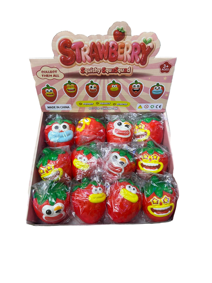 Erdbeer Squishy – Fruchtiger Knetspass mit lustigen Gesichtern 🍓😄