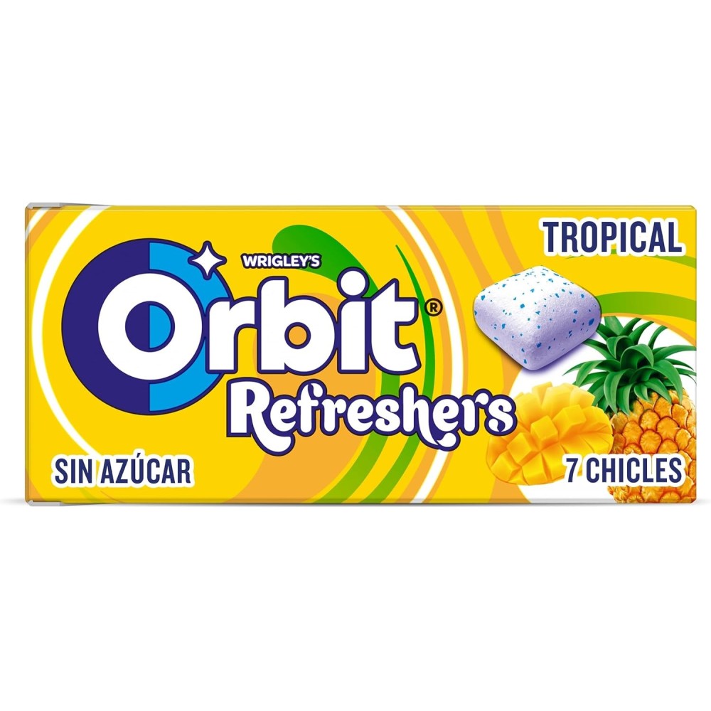 Orbit Refreshers Tropical – Zuckerfreier Kaugummi 15,6g🥭