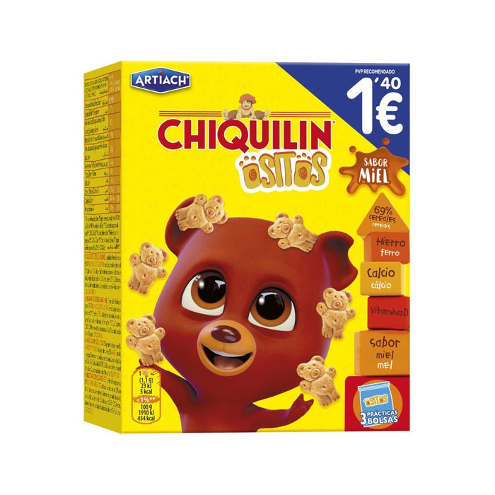 Chiquilín Honigbärchen – Knusprige Getreidekekse mit Honig, 120 g