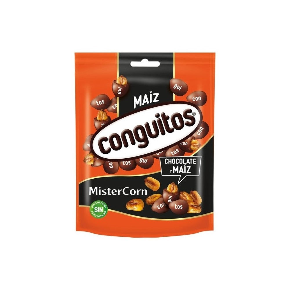Conguitos Mister Corn – Knuspriger BBQ-Mais mit dunkler Schokolade, 110 g