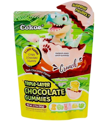 Cokoc Crunch – Triple-Layer Chocolate Gummies Dark Chocolate, 90 g