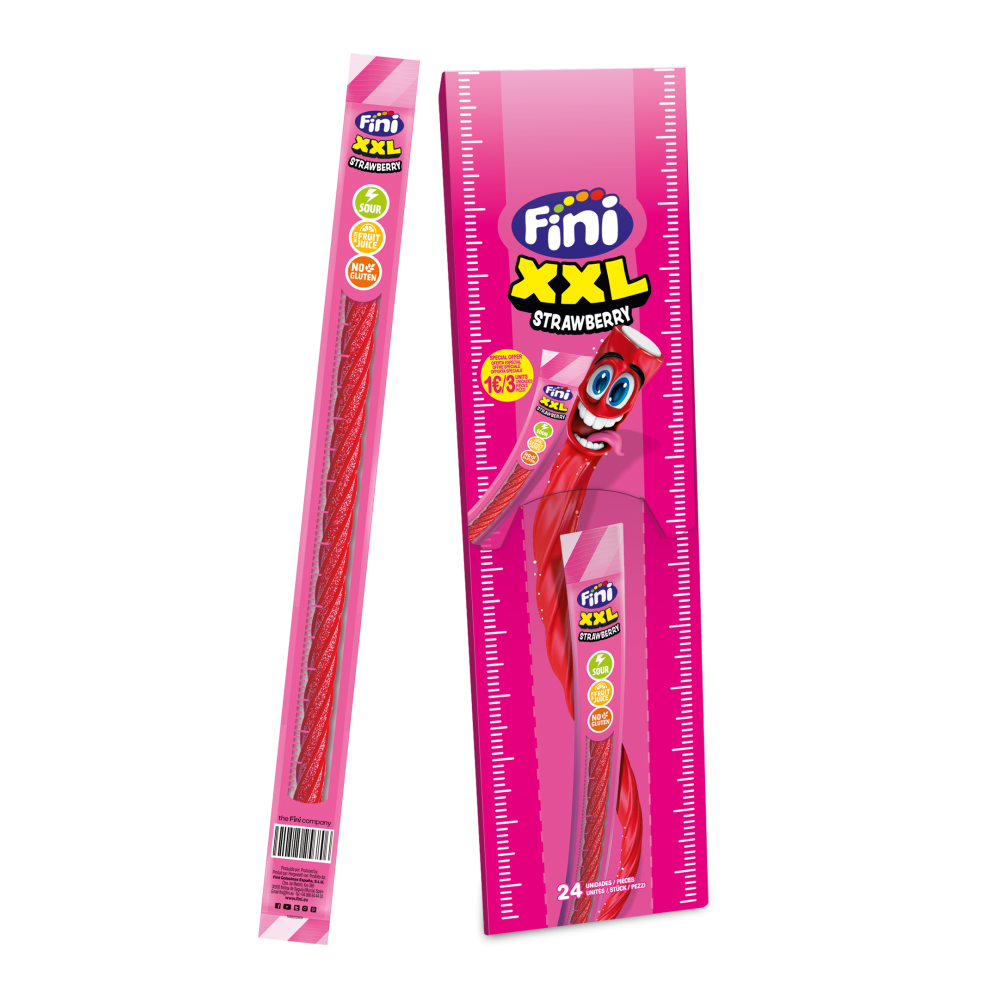 Fini Lakritze Kilometric XXL Erdbeere – glutenfrei 🍓🟥