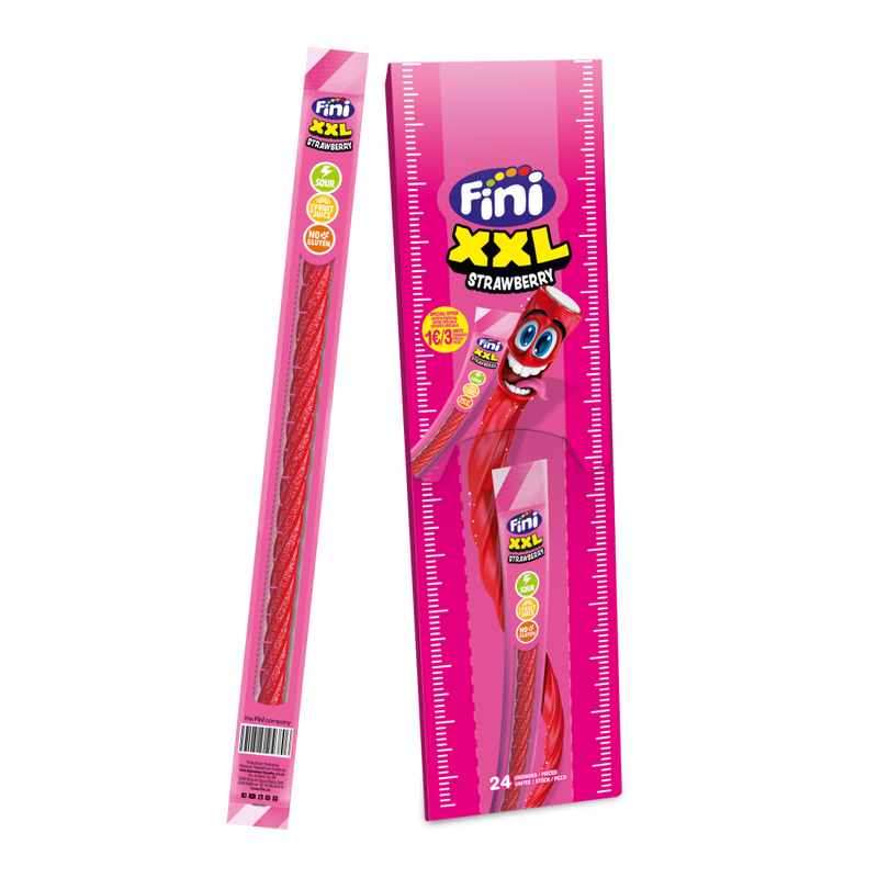 Fini Lakritze Kilometric XXL Erdbeere – glutenfrei 🍓🟥