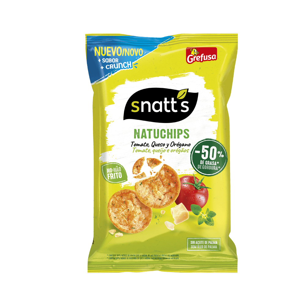 Grefusa NatuChips Tomate, Queso &amp; Oregano – 23g 🍅🧀🌿