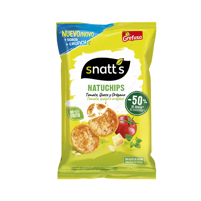 Grefusa NatuChips Tomate, Queso &amp; Oregano – 23g 🍅🧀🌿