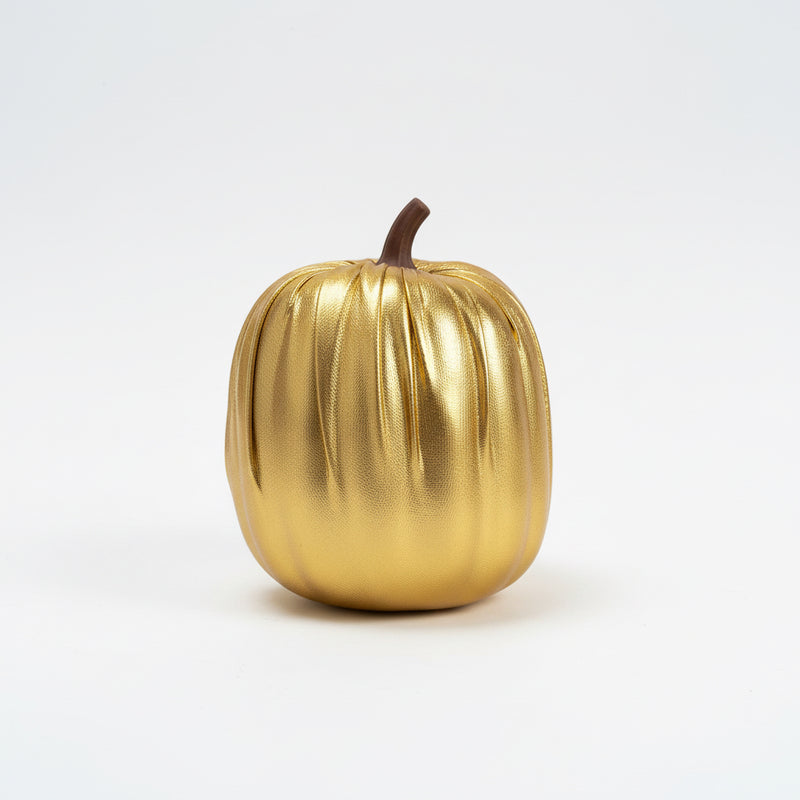Halloween Deko Kürbis Gold 12cm