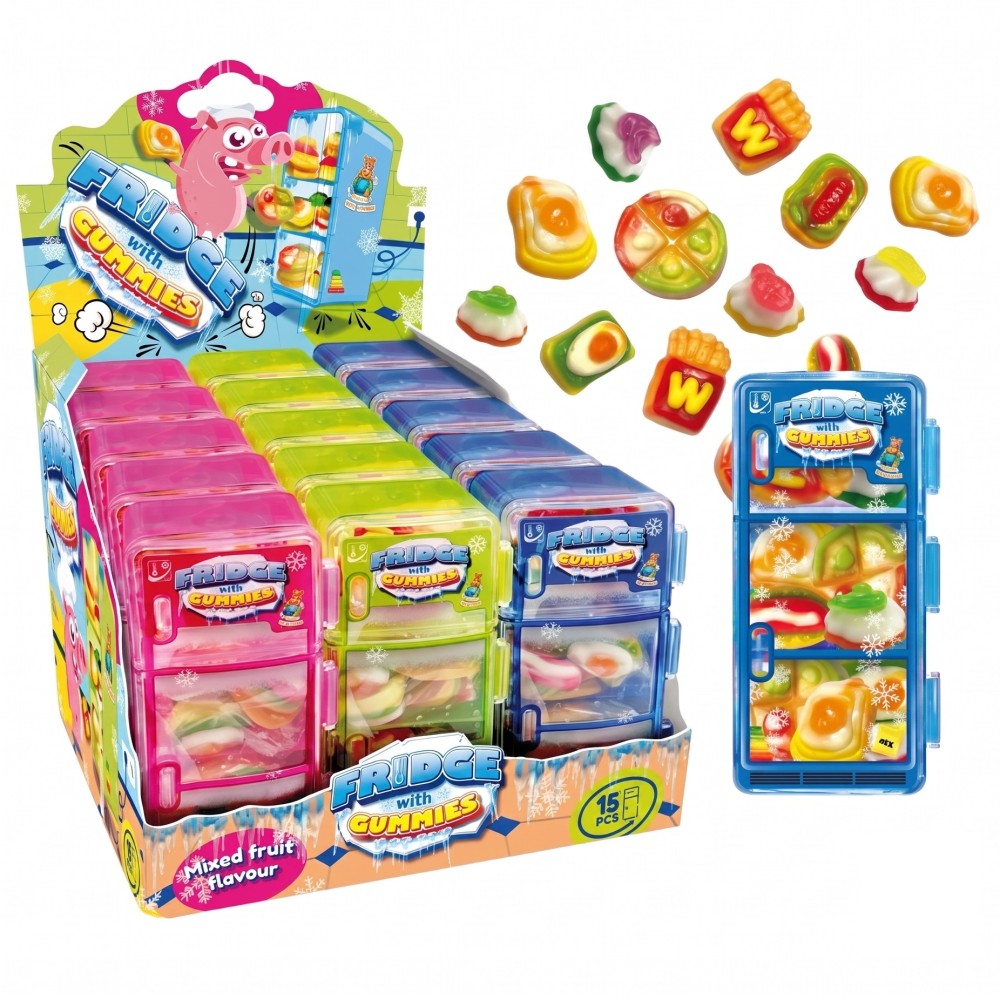 Fridge with Gummies – Mini-Kühlschrank mit Fruchtgummis
