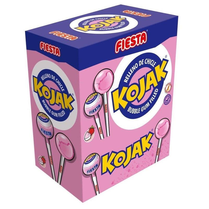 Fiesta Kojak Helado de Fresa – Erdbeer-Eis-Lutscher mit Kaugummifüllung