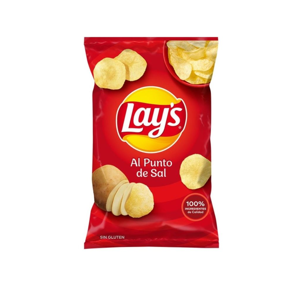 🥔 Lay's Al Punto de Sal – 44 g 🌱 VEGAN | 🌾 GLUTEN FREE