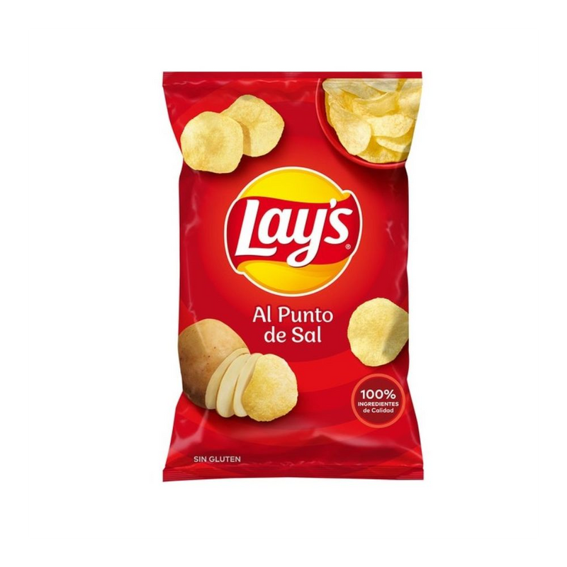 🥔 Lay's Al Punto de Sal – 44 g 🌱 VEGAN | 🌾 GLUTEN FREE