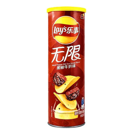 Lay's Stax Unlimited – Black Pepper Rib Eye Steak Flavor (90g) 🥩🌶️🥔