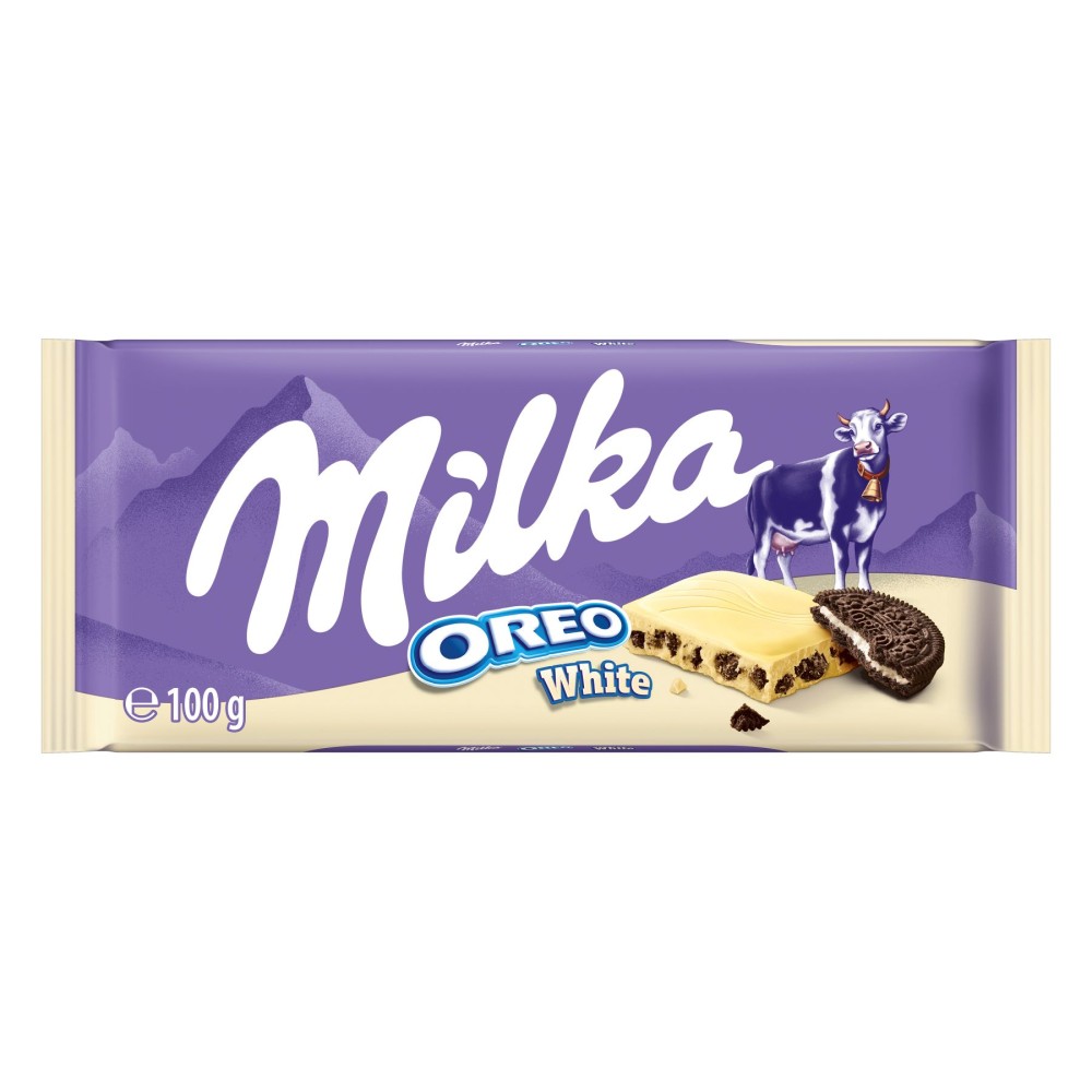 Milka Oreo White – Weiße Schokolade mit Oreo-Keksstückchen – 100 g