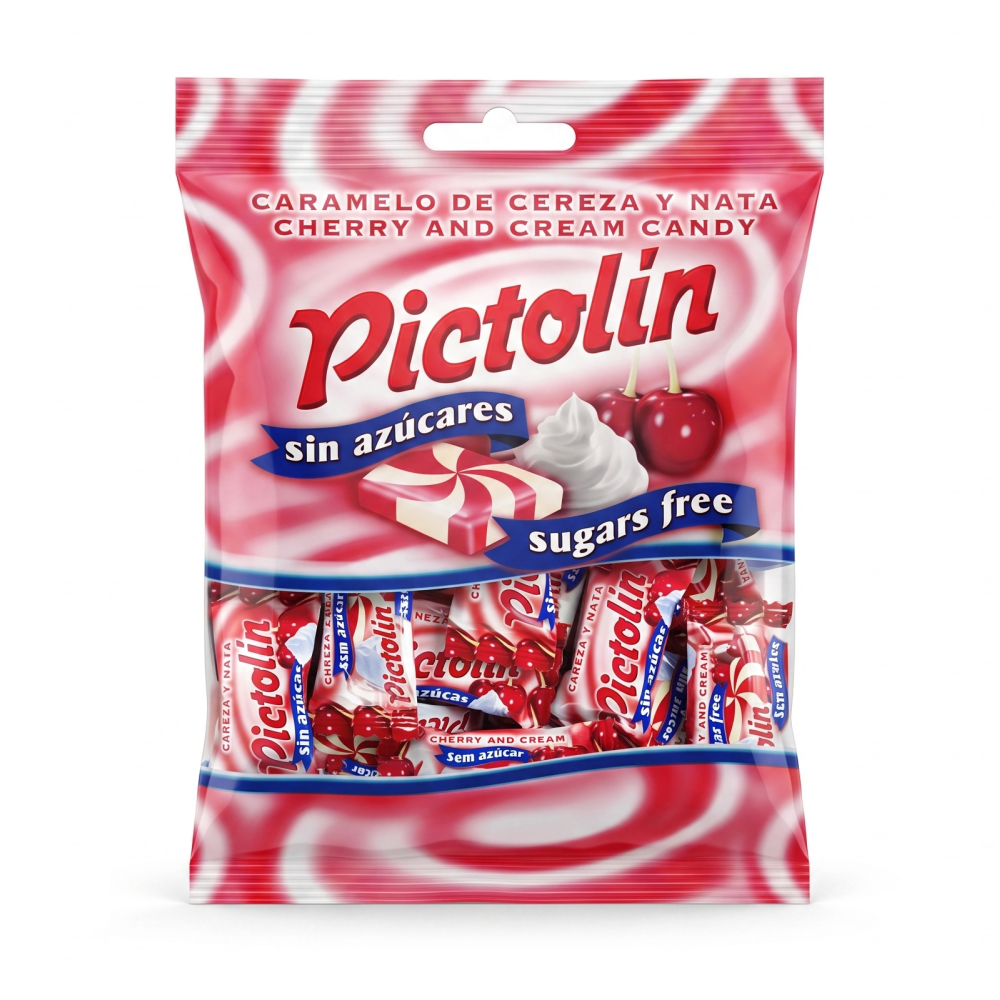 Pictolín Kirsch & Sahne – zuckerfreie Bonbons, 65g 🍒🥛
