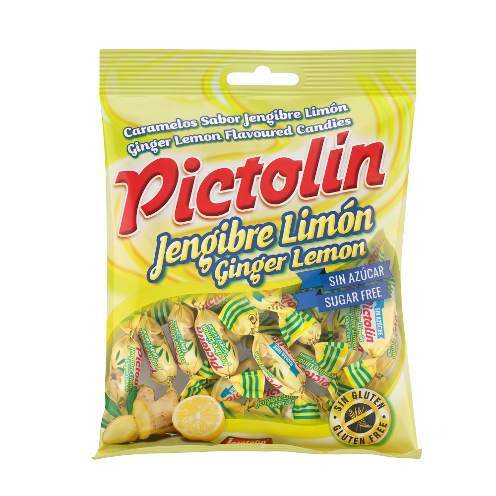 Pictolín Sugar-Free Ginger-Lemon Candies – 65g 🍋🫚