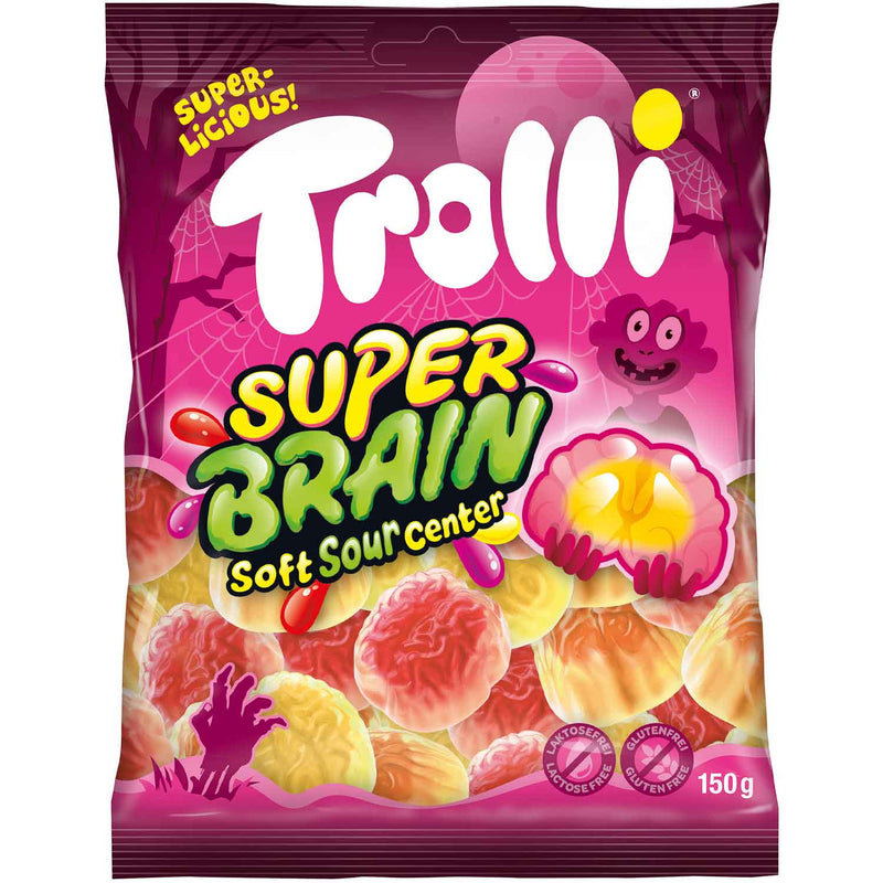 Trolli Super Brain 150 g – Saure Fruchtgummi-Gehirne mit Füllung